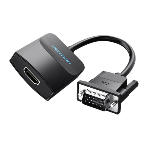 Мультимедиа конвертер Vention VGA + аудио > HDMI, гибкий, черный Мультимедиа конвертер Vention VGA + аудио > HDMI, гибкий, черный