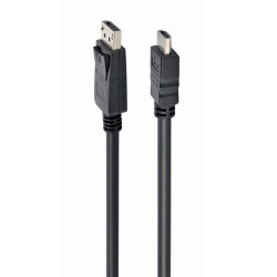 Кабель DisplayPort-HDMI Cablexpert CC-DP-HDMI-1M 1м, 20M/19M, черный, экран, пакет (CC-DP-HDMI-1M) (079990) {100}