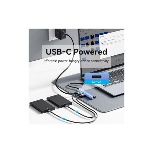 Сетевой адаптер Vention USB 3.0 M/Gigabit Ethernet RJ45+OTG хаб 3xUSB Синий - 0.15м. Сетевой адаптер Vention USB 3.0 M/Gigabit Ethernet RJ45+OTG хаб 3xUSB Синий - 0.15м.