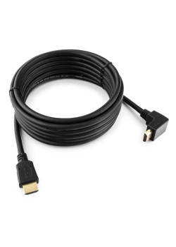 Кабель HDMI Cablexpert CC-HDMI490-15, 4.5м, v1.4, 19M/19M, углов. разъем, черный, позол.разъемы, экран, пакет (066044) {50}