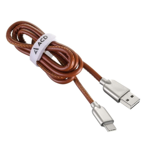 Кабели USB ACD USB кабель ACD-Allure Type-C ; USB-A Кожа, 1м, коричневый (ACD-U926-C2N)
