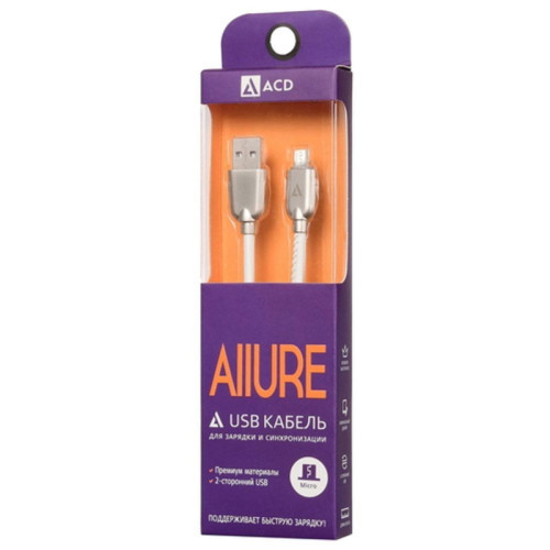 Кабели USB ACD USB кабель ACD-Allure MicroUSB ; USB-A Кожа, 1м, белый (ACD-U926-M1W) Кабели USB ACD USB кабель ACD-Allure MicroUSB ; USB-A Кожа, 1м, белый (ACD-U926-M1W)