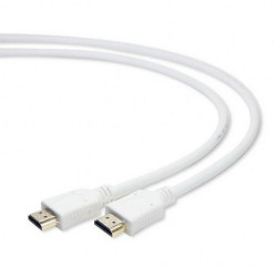 Кабель HDMI Cablexpert CC-HDMI4-W-6, 1.8м, v1.4, 19M/19M, белый, позол.разъемы, экран, пакет {100}