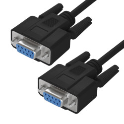 GCR PRO Кабель 1.0m черный, RS-232 DB9 F/DB9 F, 0-модемный, 30AWG, экран, GCR PRO-57632
