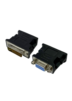 GCR Переходник DVI-I 24+5М / VGA 15F, черный, GCR-55253