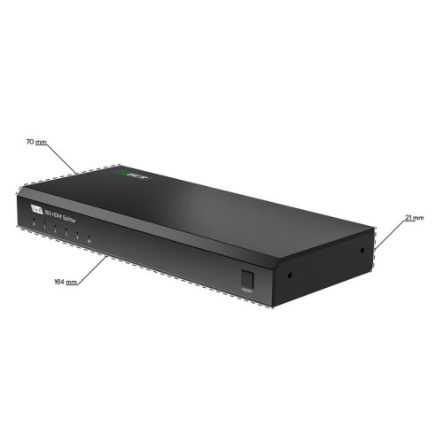 GCR PRO Разветвитель HDMI v2.0, 1 на 4 выхода, 4Kx2K 60Hz, HDCP 2.2, 18Гбит/c, HDR, 4:4:4, EDID, GCR-55303 GCR PRO Разветвитель HDMI v2.0, 1 на 4 выхода, 4Kx2K 60Hz, HDCP 2.2, 18Гбит/c, HDR, 4:4:4, EDID, GCR-55303