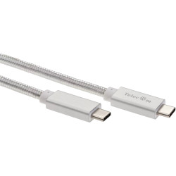 Кабель/ Кабель USB 3.1 Type Cm -- Cm  IC 5А 20Gbs длина 2M, Telecom <TC420S-2M> серебряный