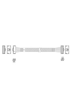 Кабель JPC P7323GB00800-1    Cable MCIO x8 74P (угловой Right Angle)  -TO-  MCIO x8 74P (угловой Right Angle) , 85 Ohm, L:80cm