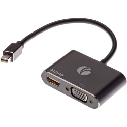 Кабель-переходник/ Кабель-переходник miniDisplayPort(M) ---> HDMI(F)+VGA(F)4K@30Hz VCOM Allum shell<CG646M-0.15>