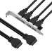 GCR Планка в корпус USB 3.0, 2 порта 20 pin на 4 внешних порта, 0.58m, черный, GCR-55564 GCR Планка в корпус USB 3.0, 2 порта 20 pin на 4 внешних порта, 0.58m, черный, GCR-55564