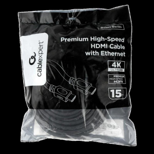 Кабель HDMI Cablexpert CC-4L-15M черный, серия Light (CCS), 15м, HDMI 2.0, 19M/19M, позол.контакты, экран, пакет