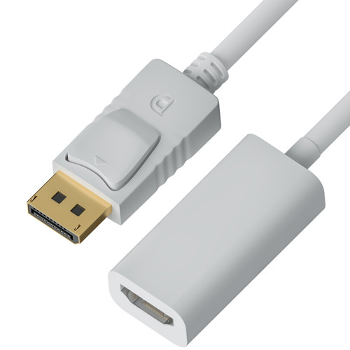 Greenconnect Переходник 0.10m Active DisplayPort/HDMI v1.2/v1.4 20M/19F белый GCR-ADP2MHDW