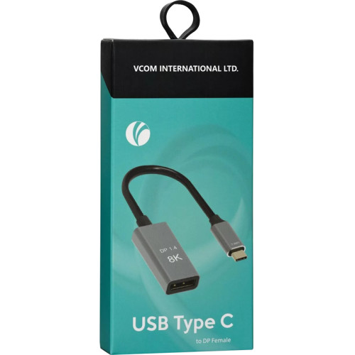 Адаптер/ Адаптер USB Type-Cm---->DP(f) 1.4v, 8K@ 60Hz, Alum  Shell,VCOM <CU480M>