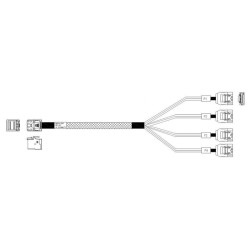 Кабель Amphenol RHS36-4395,   HDmSAS SFF8643 -to- 4*SATA, Crossover, 75cm