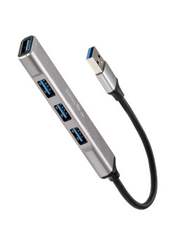 Переходник/ Переходник USB 3.0 -->USB3.0+3 USB2.0, Aluminum Shell, 0.2м Telecom <TA308U>