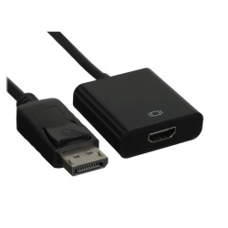 Переходник/ Переходник GoPower DisplayPort (m)-HDMI (f) ver.1.4 черный Premium Zip-Lock c подвесом (1/200)