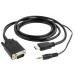 Кабель Cablexpert  HDMI-VGA  A-03-6, 19M/15M + 3.5Jack, 1.8м, черный, позол.разъемы, пакет A-HDMI-VGA-03-6 (098021)
