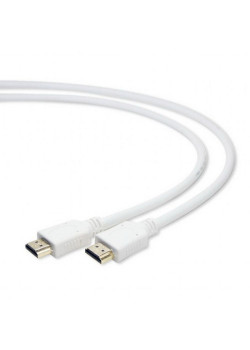 Кабель HDMI Cablexpert CC-HDMI4-W-6, 1.8м, v1.4, 19M/19M, белый, позол.разъемы, экран, пакет {100}