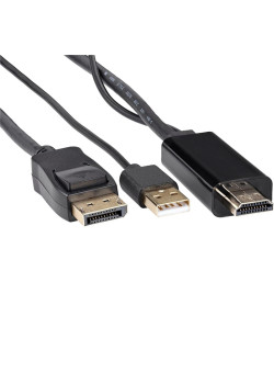 Кабель-переходник/ Кабель-переходник HDMI(M) +USB---> DP(M)  4K*60Hz 1.8M, VCOM <CG599AC-1.8M>