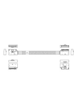 Кабель JPC P732EGB00800-1    Cable MCIO x8 74P (угловой Right Exit)  -TO-  MCIO x8 74P (угловой Right Exit) , 85 Ohm, L:80cm