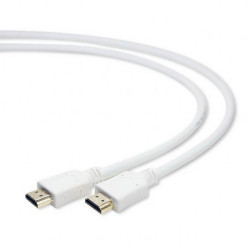 Кабель HDMI Cablexpert CC-HDMI4-W-10, 3м, v1.4, 19M/19M, белый, позол.разъемы, экран, пакет