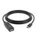 GCR PRO Кабель-переходник активный 3.0m Type-C / AF USB 2.0 с усилителем сигнала, разъём для доп.питания, черный, 28/24 AWG, GCR-55532