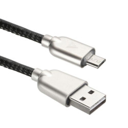 Кабели USB ACD USB кабель ACD-Allure MicroUSB ; USB-A Кожа, 1м, черный (ACD-U926-M1B)