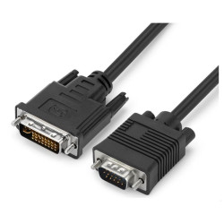 Переходник/ Кабель GoPower DVI-I (m)-VGA (m) 1м черный Premium Zip-Lock c подвесом (1/200)