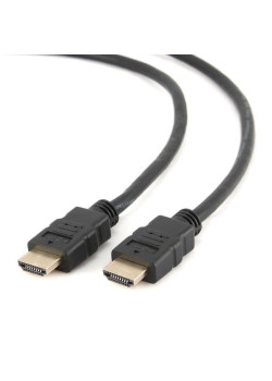 Кабель HDMI Cablexpert CC-HDMI4-6, 1.8м, v1.4, 19M/19M, черный, позол.разъемы, экран, пакет {100}