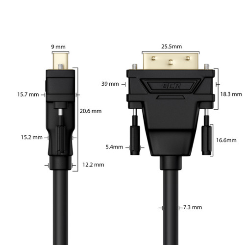 Greenconnect Кабель HDMI-DVI 15.0m черный, OD8.0mm, 28/26 AWG, позолоченные контакты, 19pin AM / 24+1M AM Dual Link, тройной экран, GCR-51510 Greenconnect Кабель HDMI-DVI 15.0m черный, OD8.0mm, 28/26 AWG, позолоченные контакты, 19pin AM / 24+1M AM Dual Link, тройной экран, GCR-51510
