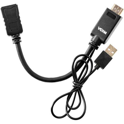 Кабель-переходник/ Кабель-переходник HDMI(M) +USB---> DP(F) 0.15m  4K*60Hz VCOM<CG599E>