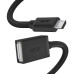 GCR PRO Адаптер переходник OTG 0.75m USB, microB 5pin/AF, черный, морозостойкий, GCR-55591