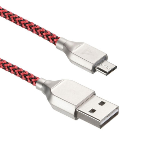 Кабели USB ACD USB кабель ACD-Titan MicroUSB ; USB-A Нейлон, 1м, красно-черный (ACD-U927-M1R)
