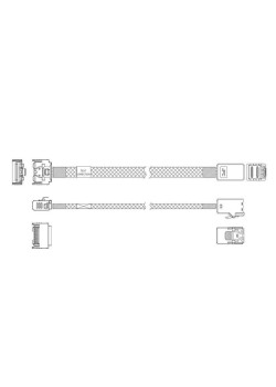 Кабель JPC P731IDN00800-1 Cable MCIO x4 74P (прямой Straight Type) TO HD MiniSAS 4i 36P (SFF8643, прямой Straight Type) , 85 Ohm, L:80cm