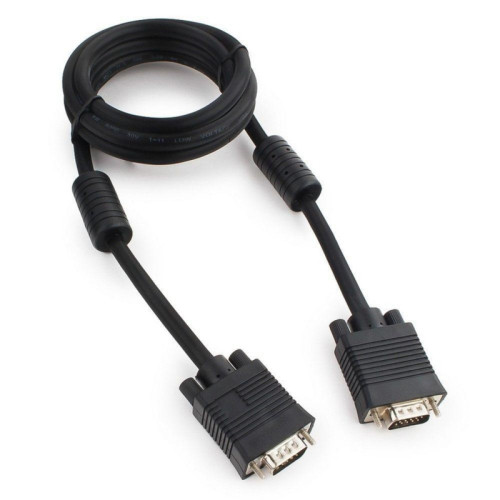 Кабель VGA Pro Cablexpert CC-PVGA-6 черный, 1.8м, 15M/15M, экран, феррит. кольца, пакет