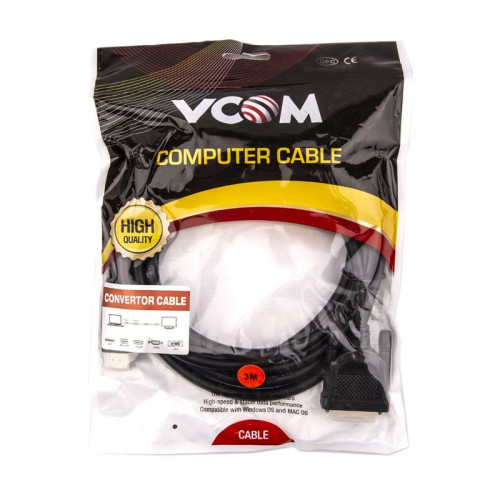 Кабель/ Кабель HDMI AM/DVI(24+1)M, 3м, CU, 1080P@60Hz, 2F, VCOM <CG484G-3M> Кабель/ Кабель HDMI AM/DVI(24+1)M, 3м, CU, 1080P@60Hz, 2F, VCOM <CG484G-3M>