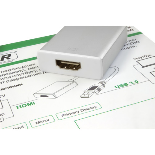 Greenconnect Конвертер-переходник USB 3.0 AM -> HDMI 19F серия Greenline GCR-U32HD2