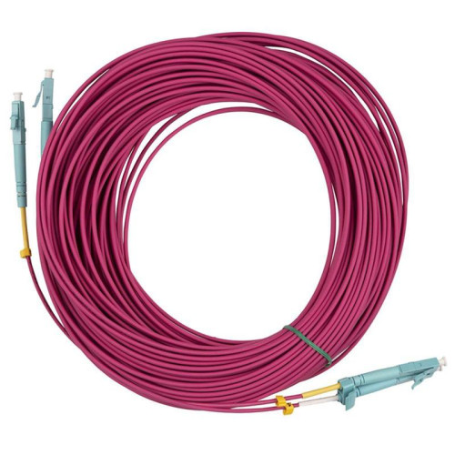 Кабель оптический Hyperline FC-D2-504-LC/PR-LC/PR-H-25M-LSZH-MG Патч-корд волоконно-оптический (шнур) MM 50/125, OM4, LC-LC, duplex, 10G/40G, LSZH, 25м