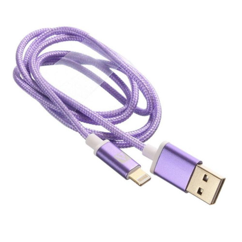 Кабели USB  ACD-Style Lightning ; USB-A 2-сторонние коннекторы, нейлон, 1м, фиолетовый (ACD-U913-P6P)