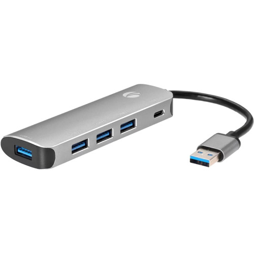 Адаптер/ Адаптер концентратор Type-C --> 4 port USB3.0 HUB+PD, Alum Shell  VCOM <CU4383>