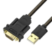 GCR Конвертер-переходник 1.0m PROF USB 2.0 AM / DB9 RS-232  c чипсетом PL2303GS, черно-прозрачный, двойной экран с армированием, GCR-55819