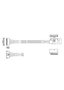 Кабель Luxshare L285MM002-SD-R    Cable MCIO x8 74P (прямой Straight Type)  -TO-  MCIO x8 74P (угловой Left Exit) , 85 Ohm, L:80cm ()