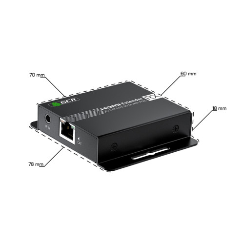GCR PRO Разветвитель-удлинитель HDMI по витой паре 1080P до 50~60m, 1х8 до 17 дисплеев, передатчик+приемники(2хHDMI), поддержка IR, POC & EDID, Loop out TX, GCR-55774