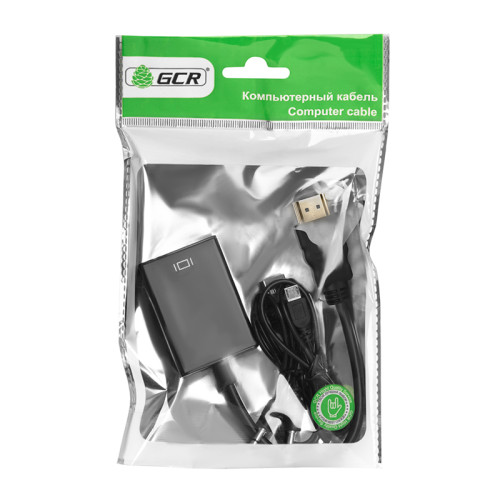 Greenconnect Мультимедиа professional конвертер-переходник HDMI > VGA +audio + micro USB для доп.питания, GCR-HD2VGA3