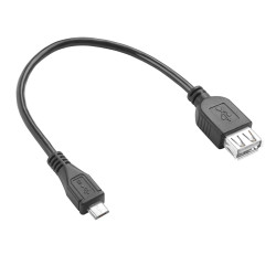 Адаптер переходник OTG 0.15m USB 2.0, MicroUSB, черный