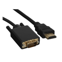 Переходник/ Кабель GoPower HDMI (m)-VGA (m) 1м черный Premium Zip-Lock c подвесом (1/200)