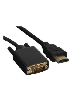 Переходник/ Кабель GoPower HDMI (m)-VGA (m) 1м черный Premium Zip-Lock c подвесом (1/200)