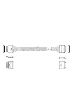 Кабель JPC P5200DR01000-1    Cable OCuLink x8 80P (прямой Straight Type)  -TO-  OCuLink x8 80P (прямой Straight Type) , 85 Ohm, L:100cm