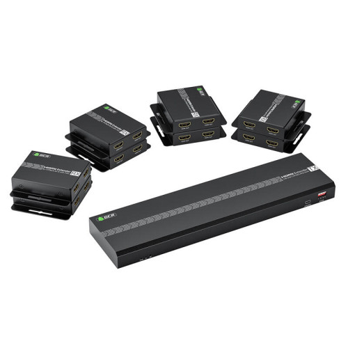 GCR PRO Разветвитель-удлинитель HDMI по витой паре 1080P до 50~60m, 1х8 до 17 дисплеев, передатчик+приемники(2хHDMI), поддержка IR, POC & EDID, Loop out TX, GCR-55774