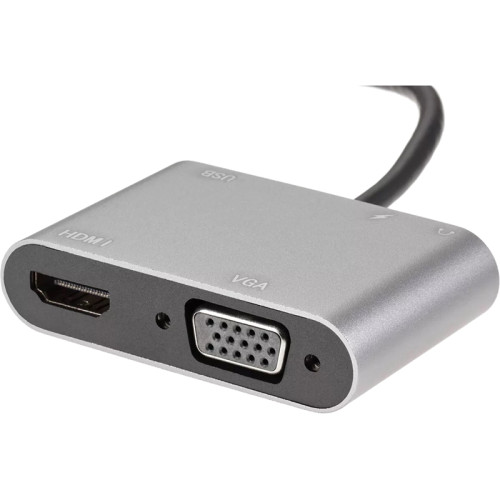 Адаптер/ Адаптер USB Type-Cm-->VGA, HDMI 4k*30Hz, USB3.0, PD, Audio, iOpen (Aopen/Qust)<ACU4511>